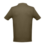 Men's cotton polo shirt in colours, 195 g/m2, THC Adam dark green colour second view