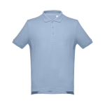 Men's cotton polo shirt in colours, 195 g/m2, THC Adam light blue colour first view