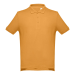 Men's cotton polo shirt in colours, 195 g/m2, THC Adam dark yellow colour