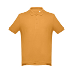 Men's cotton polo shirt in colours, 195 g/m2, THC Adam dark yellow colour first view