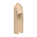 Men's cotton polo shirt in colours, 195 g/m2, THC Adam light brown colour third view