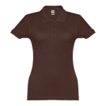 Women's cotton polo shirt in many colours, 195 g/m2 brown colour