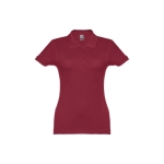 Women's cotton polo shirt in many colours, 195 g/m2 burgundy colour first view