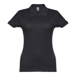 Women's cotton polo shirt in many colours, 195 g/m2 black colour