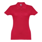 Women's cotton polo shirt in many colours, 195 g/m2 red colour