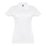 Women's cotton polo shirt in many colours, 195 g/m2 white colour