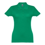 Women's cotton polo shirt in many colours, 195 g/m2 green colour