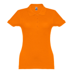 Women's cotton polo shirt in many colours, 195 g/m2 orange colour