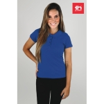 Women's cotton polo shirt in many colours, 195 g/m2 royal blue colour