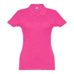 Women's cotton polo shirt in many colours, 195 g/m2 fuchsia colour