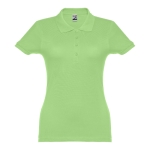 Women's cotton polo shirt in many colours, 195 g/m2 light-green colour