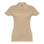 Women's cotton polo shirt in many colours, 195 g/m2 light brown colour