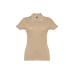 Women's cotton polo shirt in many colours, 195 g/m2 light brown colour first view