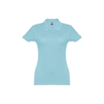 Women's cotton polo shirt in many colours, 195 g/m2 pastel blue colour first view