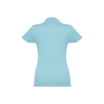 Women's cotton polo shirt in many colours, 195 g/m2 pastel blue colour second view