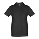 Cotton polo shirt for children, 195 g/m2, THC Adam Kids black colour first view