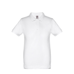 Cotton polo shirt for children, 195 g/m2, THC Adam Kids white colour