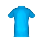 Cotton polo shirt for children, 195 g/m2, THC Adam Kids cyan blue colour still life view