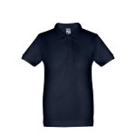 Cotton polo shirt for children, 195 g/m2, THC Adam Kids navy-blue colour