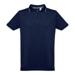 Slim-fit cotton polo shirt, 210 g/m2, THC Rome blue colour