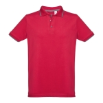 Slim-fit cotton polo shirt, 210 g/m2, THC Rome red colour