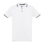 Slim-fit cotton polo shirt, 210 g/m2, THC Rome white colour