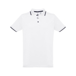 Slim-fit cotton polo shirt, 210 g/m2, THC Rome white colour first view