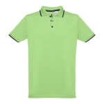 Slim-fit cotton polo shirt, 210 g/m2, THC Rome light-green colour