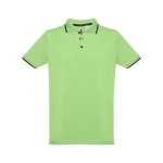 Slim-fit cotton polo shirt, 210 g/m2, THC Rome light-green colour first view