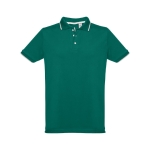 Slim-fit cotton polo shirt, 210 g/m2, THC Rome dark green colour first view