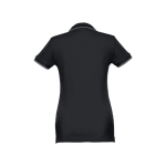 Women's two-tone cotton polo shirt, 210 g/m2, THC Rome black colour second view