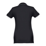 Women's two-tone cotton polo shirt, 210 g/m2, THC Rome black colour