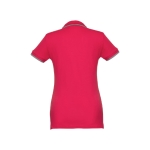 Women's two-tone cotton polo shirt, 210 g/m2, THC Rome red colour second view