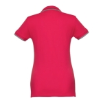 Women's two-tone cotton polo shirt, 210 g/m2, THC Rome red colour