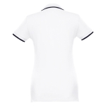 Women's two-tone cotton polo shirt, 210 g/m2, THC Rome white colour