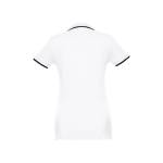 Women's two-tone cotton polo shirt, 210 g/m2, THC Rome white colour second view