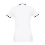 Women's two-tone cotton polo shirt, 210 g/m2, THC Rome white colour