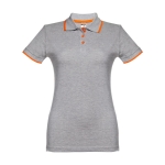 Women's two-tone cotton polo shirt, 210 g/m2, THC Rome grey colour