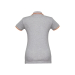 Women's two-tone cotton polo shirt, 210 g/m2, THC Rome grey colour second view