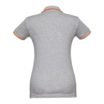 Women's two-tone cotton polo shirt, 210 g/m2, THC Rome grey colour