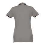 Women's two-tone cotton polo shirt, 210 g/m2, THC Rome dark grey colour