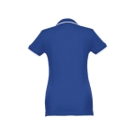 Women's two-tone cotton polo shirt, 210 g/m2, THC Rome royal blue colour second view