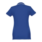 Women's two-tone cotton polo shirt, 210 g/m2, THC Rome royal blue colour