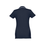 Women's two-tone cotton polo shirt, 210 g/m2, THC Rome navy-blue colour second view