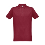 Cotton and polyester polo shirt in full colour, 200 g/m2 burgundy colour first view