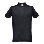 Cotton and polyester polo shirt in full colour, 200 g/m2 black colour