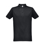 Cotton and polyester polo shirt in full colour, 200 g/m2 black colour first view