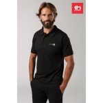 Cotton and polyester polo shirt in full colour, 200 g/m2 black colour still life view