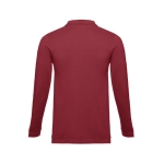 Long-sleeved cotton polo shirt, 210 g/m2, THC Bern burgundy colour second view