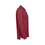 Long-sleeved cotton polo shirt, 210 g/m2, THC Bern burgundy colour third view